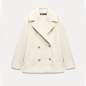 NWT ZARA DOUBLE-BREASTED BOUCLÉ COAT
3046/296 TEDDY ECRU WHITE XL
JACKET SHERPA